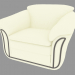 3d модель Кресло белое кожаное с темной вставкой – превью