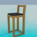 Modelo 3d Cadeira de madeira com assento estofado - preview