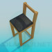3 डी मॉडल असबाबवाला सीट के साथ लकड़ी की कुर्सी - पूर्वावलोकन