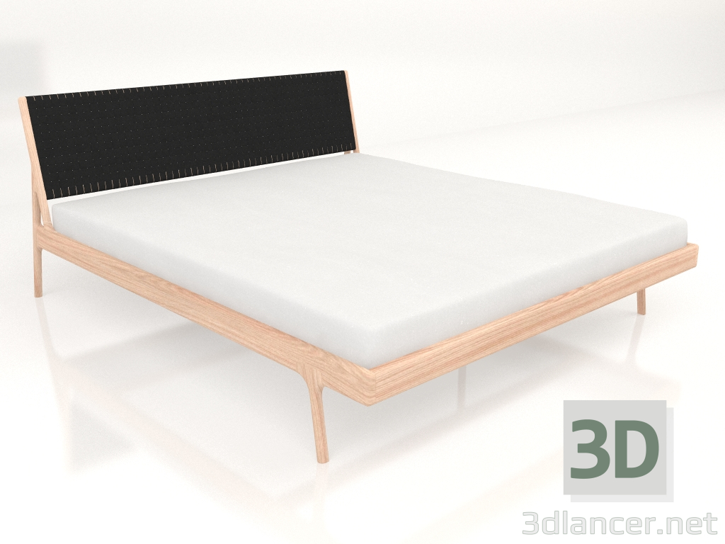 3D modeli Çift kişilik yatak Fawn koyu başlıklı 180X200 - önizleme