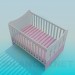 3d модель Кроватка в детскую комнату – превью