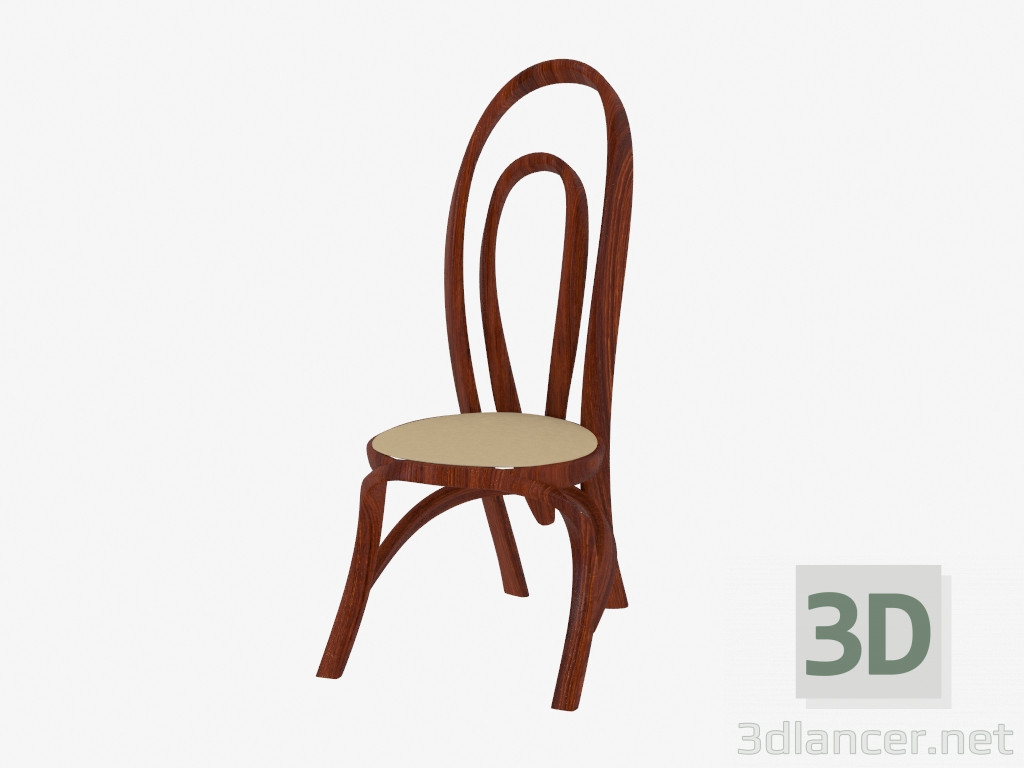 3D Modell Stuhl mit Lederpolsterung - Vorschau