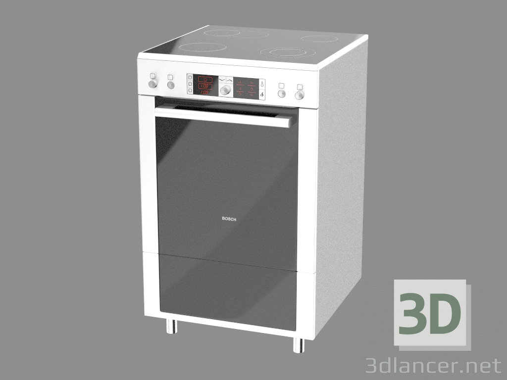 modello 3D Fornello elettrico HCE854451A - anteprima