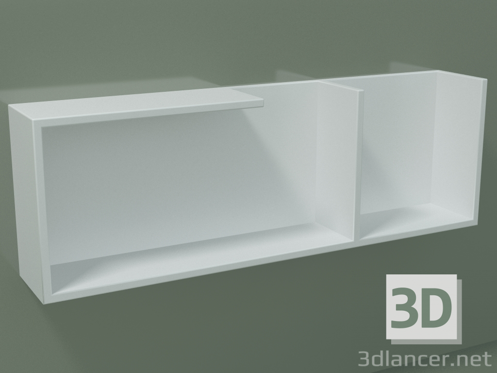 3D Modell Horizontales Regal (90U19007, Gletscherweiß C01, L 72, P 12, H 24 cm) - Vorschau