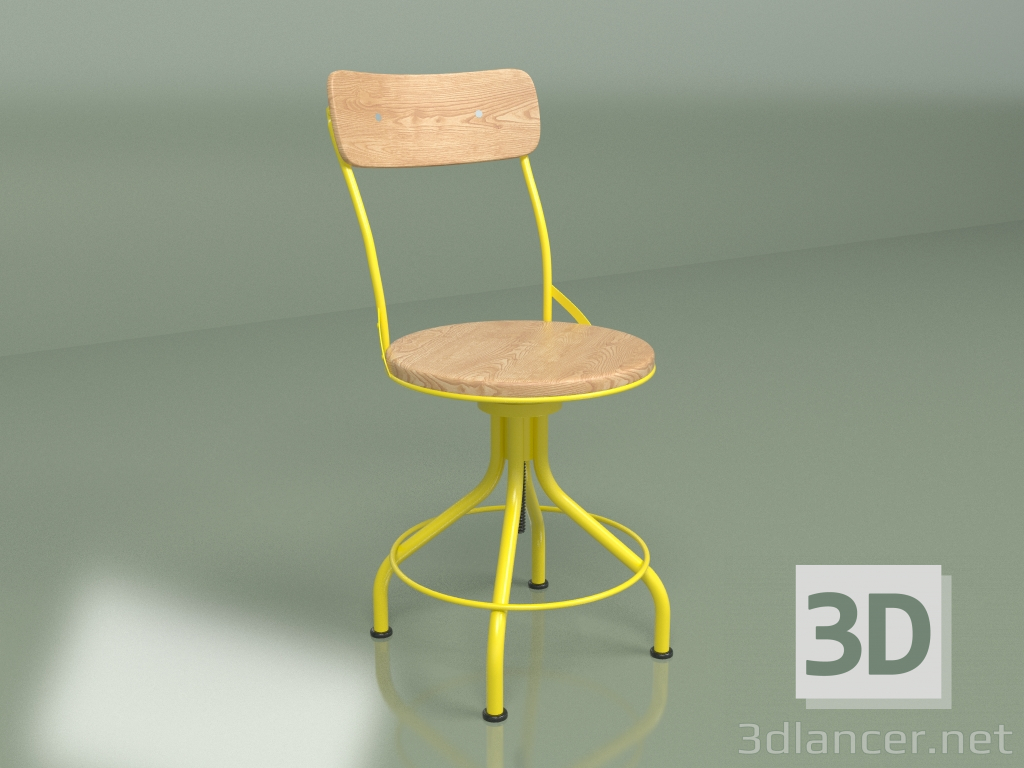 3d model Bar stool Vintner (yellow matte) - preview