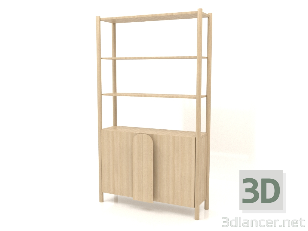 3 डी मॉडल रैक एसटी 05 (1000x300x1725, लकड़ी सफेद) - पूर्वावलोकन