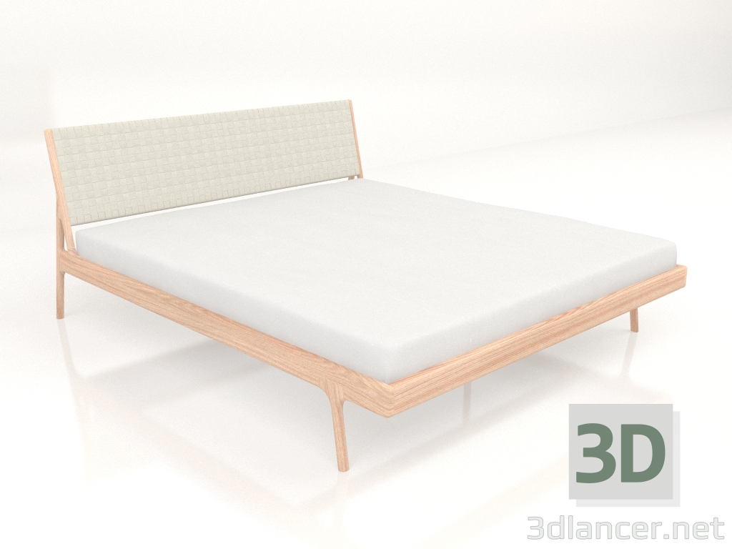 3d модель Кровать двуспальная Fawn со светлым изголовьем 180Х200 – превью