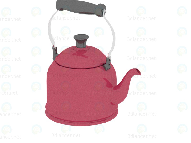 3d модель Червоний чайник – превью