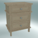 3d model Cambridge bedside table with 3 drawers small (Gray Oak) - preview