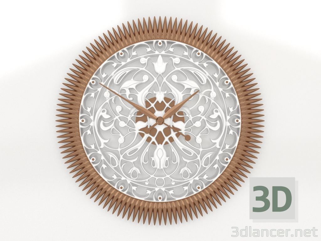 modello 3D Orologio da parete FLORES (bronzo) - anteprima