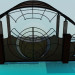modello 3D Cancelli e cancello nel cortile, posto auto coperto - anteprima