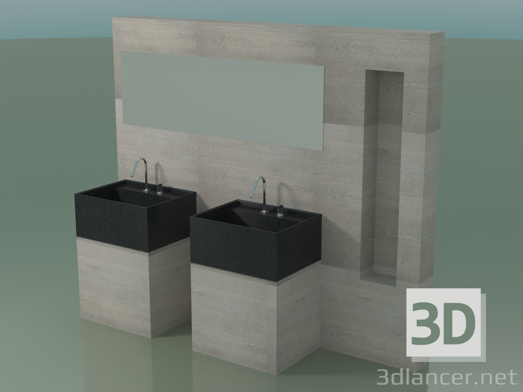 modello 3D Sistema di arredo bagno (D09) - anteprima