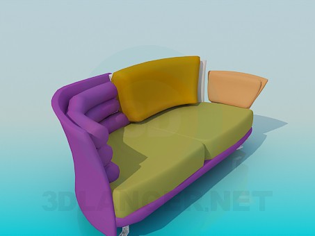 3d model Colorido sofá informal - vista previa
