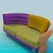 3D modeli Renkli resmi olmayan kanepe - önizleme