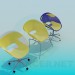 Modelo 3d Conjunto de cadeiras para Cafe - preview