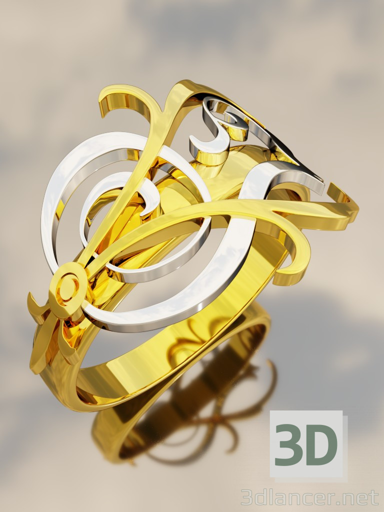 3 डी मॉडल अंगूठी के साथ गुंथे हुए अनेक अक्षर - पूर्वावलोकन