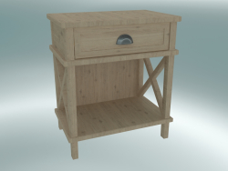 Cambridge bedside table with drawer and shelf large (Gray Oak)
