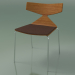 3D Modell Stapelbarer Stuhl 3710 (4 Metallbeine, mit Kissen, Teak-Effekt, CRO) - Vorschau