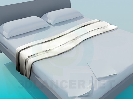 3D Modell Bett mit Einrichtung - Vorschau