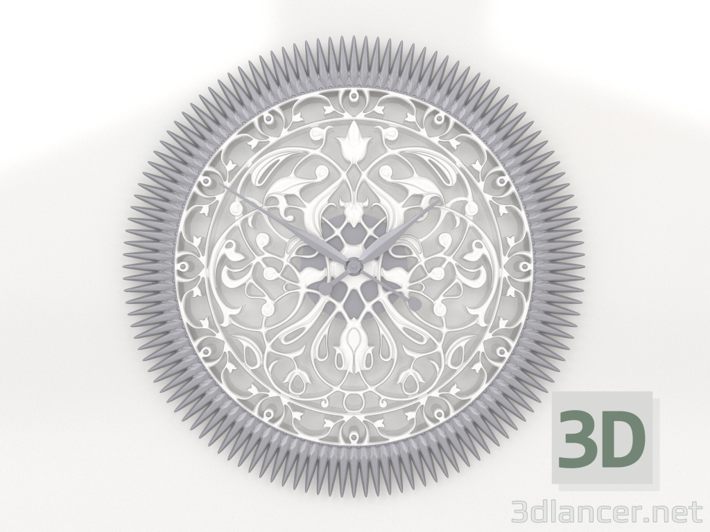 3d model Wall clock FLORES (silver) - preview