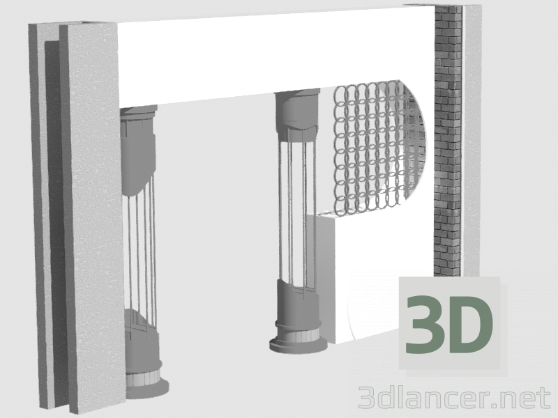 modèle 3D Colonnes décoratives - preview