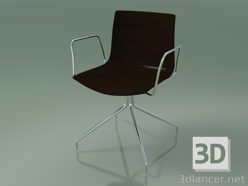 3D Modell Stuhl 0357 (drehbar, mit Armlehnen, ohne Polsterung, Wenge) - Vorschau