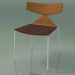 3d model Stackable chair 3710 (4 metal legs, with cushion, Teak effect, V12) - preview