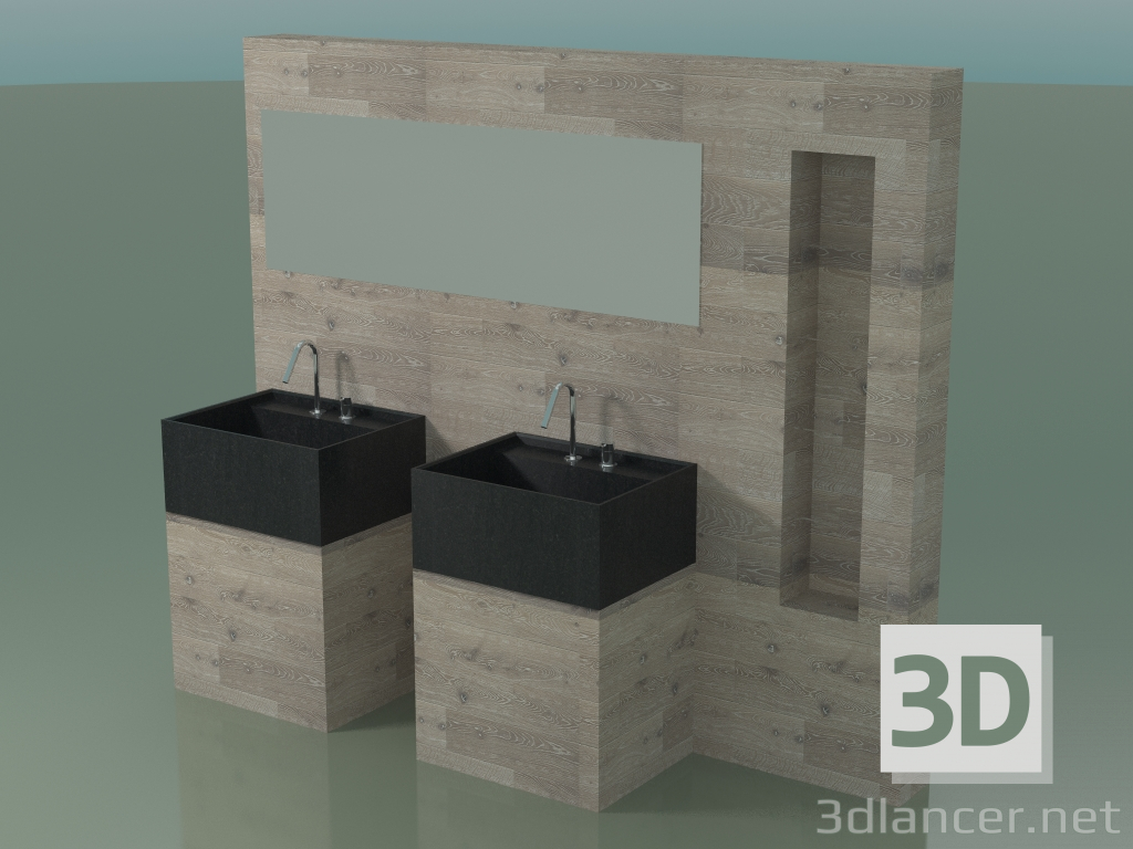 3 डी मॉडल बाथरूम सजावट प्रणाली (D11) - पूर्वावलोकन