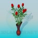 3d model Roses in a vase - preview