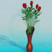 modèle 3D Roses dans un vase - preview