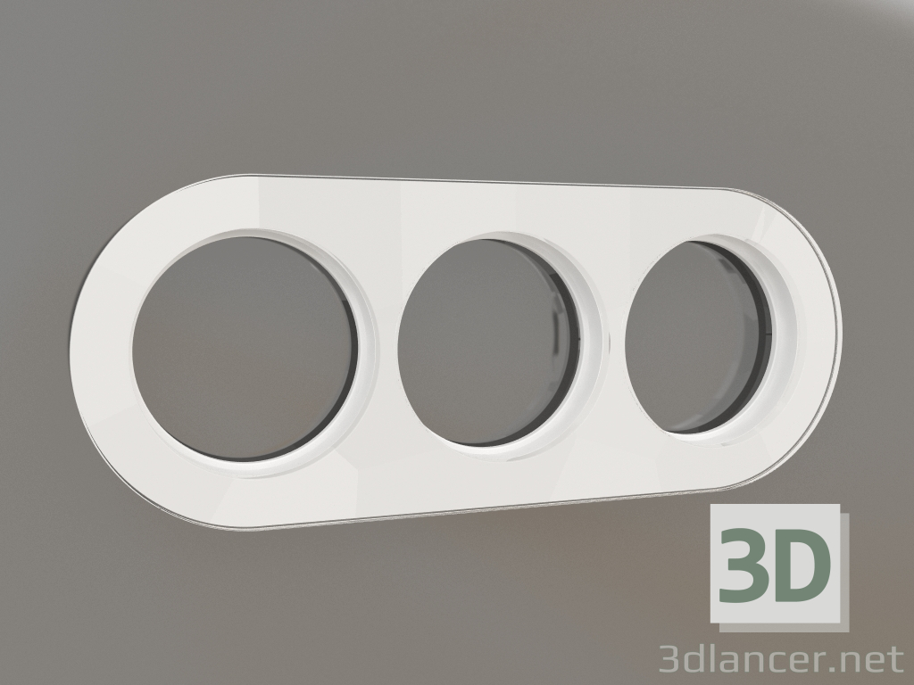 modello 3D Cornice Favorit Runda per 3 pali (bianco) - anteprima