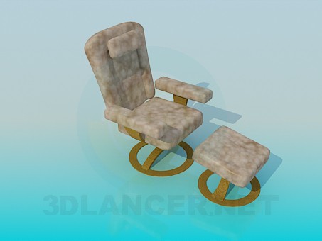 3d model Armchair with adjustable feet - preview