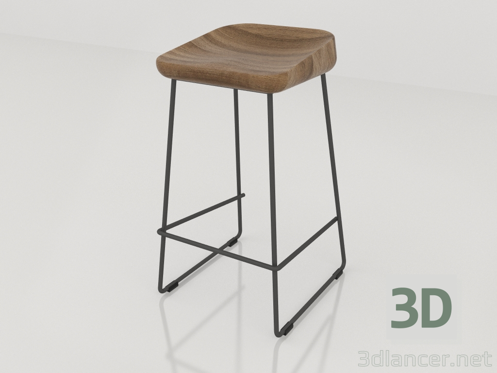 3d модель Напівбарний стілець Wave counter – превью
