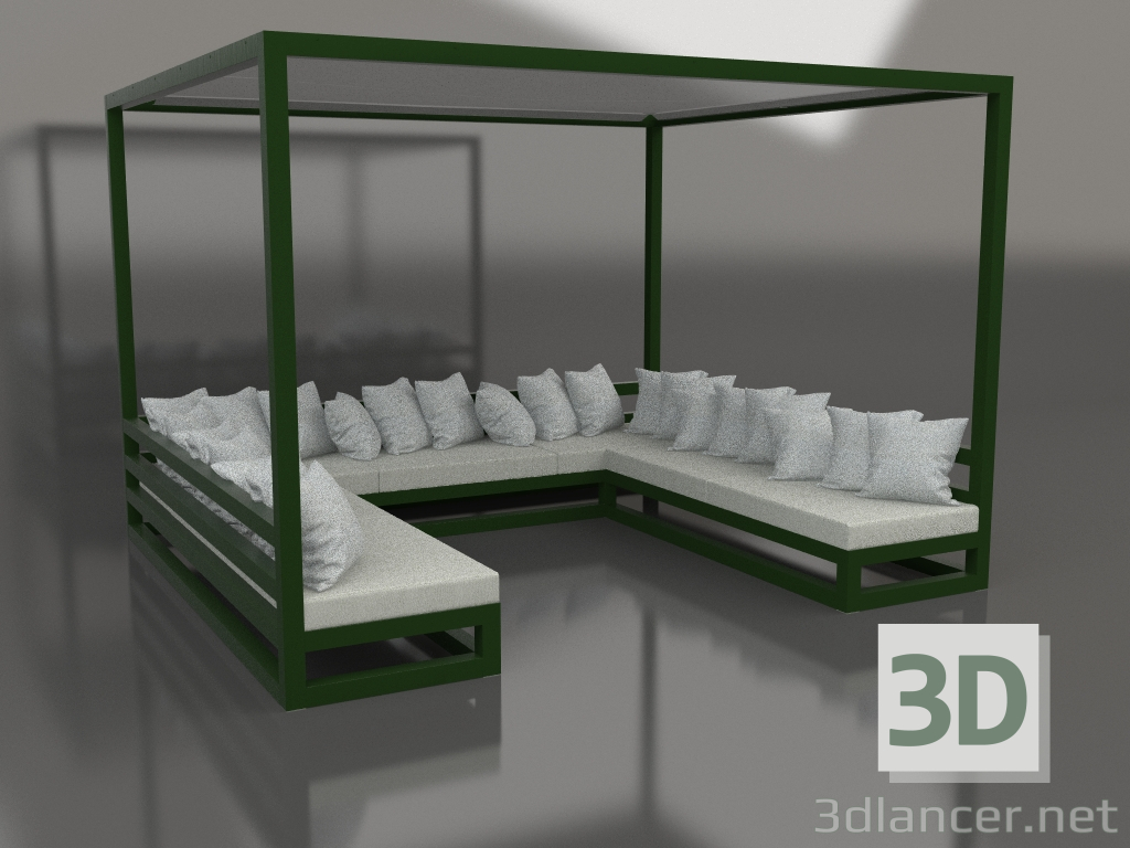 3D Modell Sofa (Flaschengrün) - Vorschau