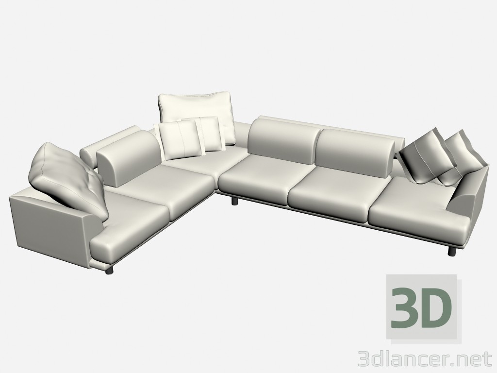 3d model Esquina del sofá 1 Alexis - vista previa