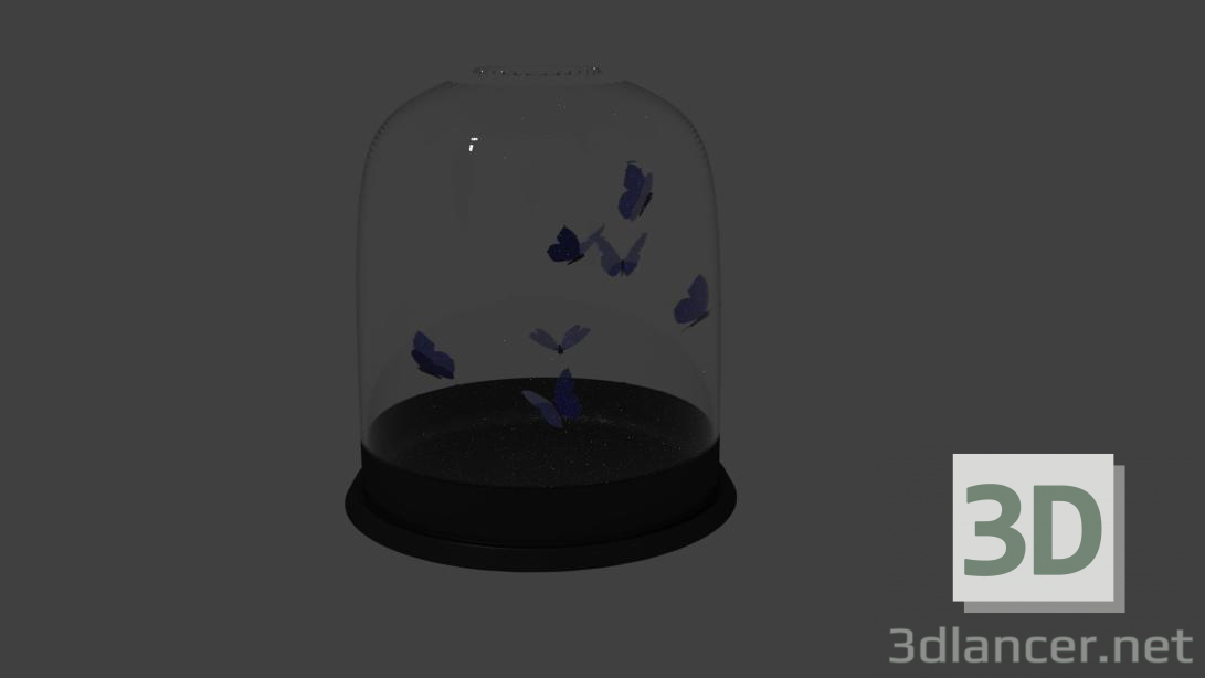 3D Modell Schmetterlinge in der Bank - Vorschau