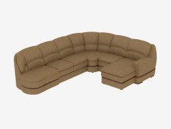 sofá de la esquina modular de cuero