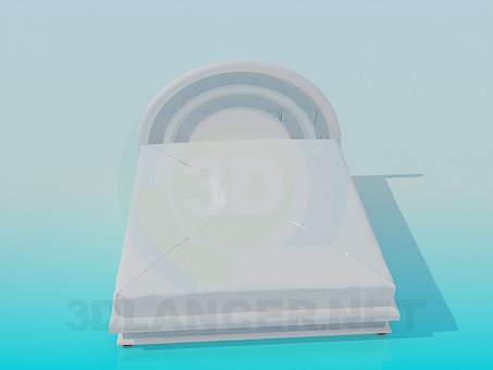 modèle 3D Lit avec appui-tête rembourré - preview