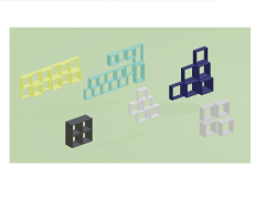 Набір з 6 сучасних кубічних полиць (modern shelf)