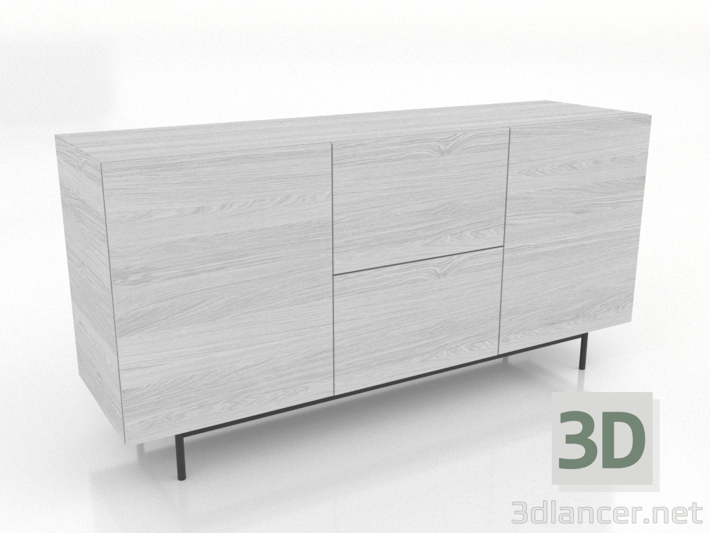 Modelo 3d Cômoda 2 1600 mm (branco RAL 9010) - preview Modelo 3d Cômoda 2 1600 mm (branco RAL 9010) - preview