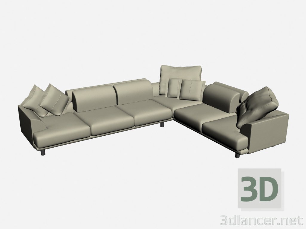 modello 3D Angolo divano Alexis 2 - anteprima