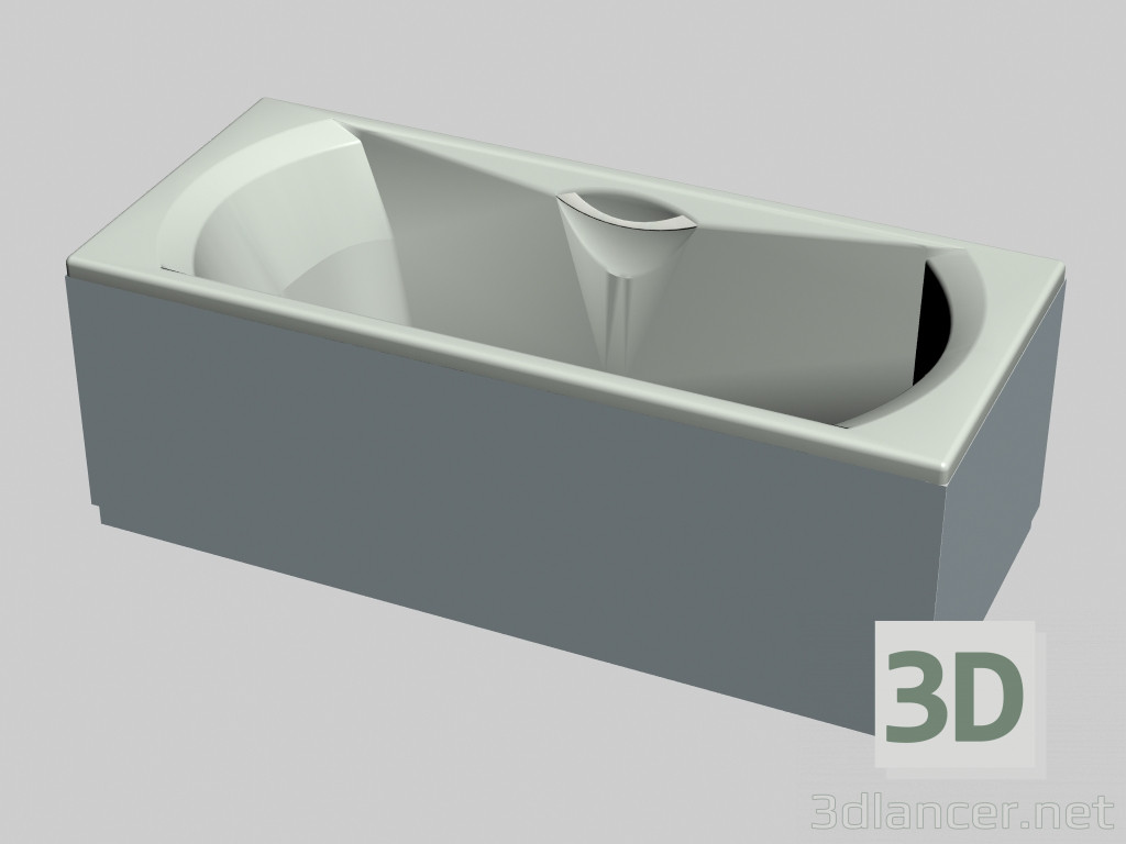 modello 3D Vasca da bagno rettangolare con pannelli Sonata 170 - anteprima