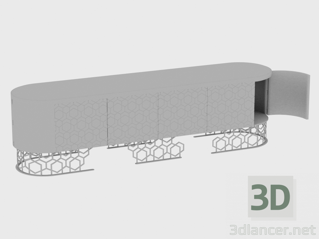modello 3D Mobile per zona giorno VICKY LOW CABINET DIAMOND (260X60XH72) - anteprima