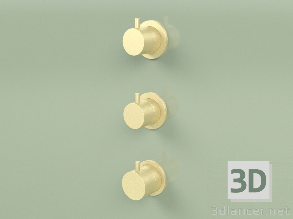 3d model Thermostatic mixer set with 2 shut-off valves (12 49, OC) - preview