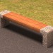 3d Bench stone model buy - render