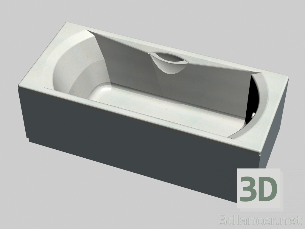 modello 3D Vasca da bagno rettangolare con pannelli 180 Sonata - anteprima