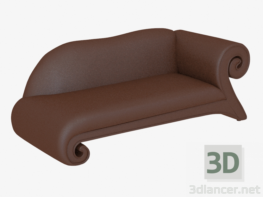 3d model Couch in leather upholstery R160 - preview
