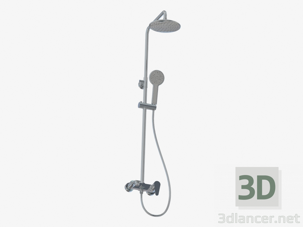 3D Modell Duschsäule mit Jaskier Wannenmischer (NAC 01JM) - Vorschau