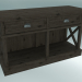 3d model Cambridge TV stand with 2 drawers small (Dark Oak) - preview