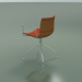 Modelo 3d Cadeira 0331 (giratória, com braços, com acabamento frontal, efeito teca) - preview